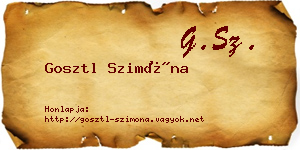 Gosztl Szimóna névjegykártya